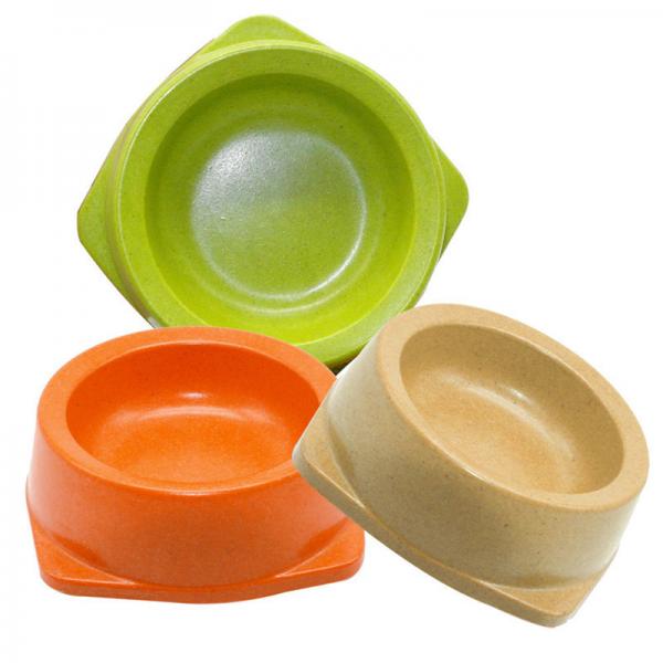 Quality Customized Size Ceramic Pet Bowl , Pet Food Bowl Green / Orange / Beige Color for sale