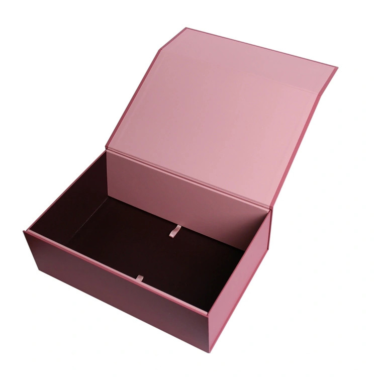 China High Quality Custom Printed Pink Color Rigid Cardboard Magnetic Foldable Paper Gift Box factory