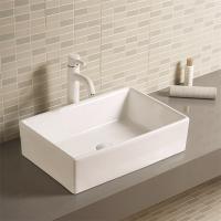 China Smooth Counter Top Bathroom Sink Exquisite And Strong Ceramics Rectangular Wash Basin Design factory