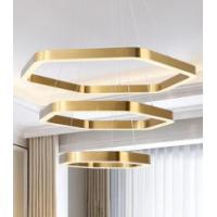 Quality False Ceiling PVD Coated Metal LED Lighting Fixtures , Hanging Lamp for sale