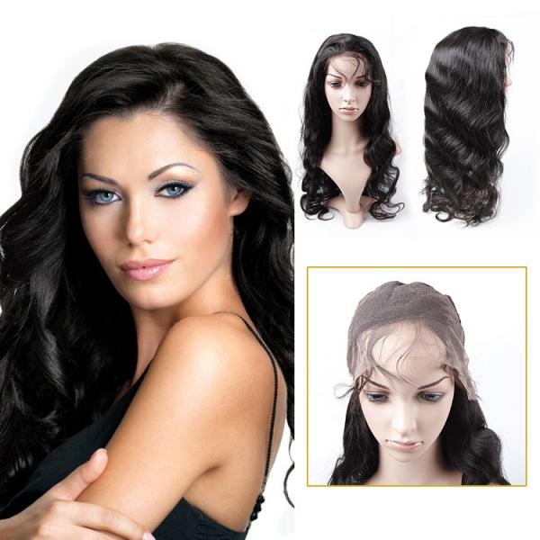 Quality Body Wave Full Lace Human Hair Wigs , Virgin Brazilian Remy Human Hair Full Lace Wig for sale