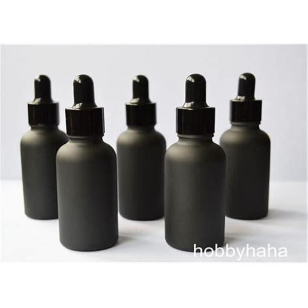 Quality Pharmacy Black Color Glass Dropper Bottles , Smooth Open 30ml Dropper Bottles for sale