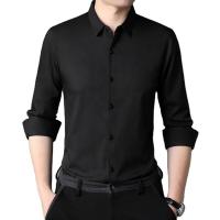 China Formal Men's Plus Size Shirt with Viscose Lining and Long Sleeves in Polyester Cotton factory