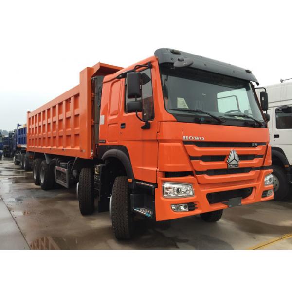 Quality Orange Sinotruk Howo Dump Truck 371 HP 12 Wheels LHD High Loading Capacity for sale