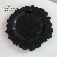 China ZT-P055 Saixin New Design Black Snowflake Glass Charger Plate For Wedding factory