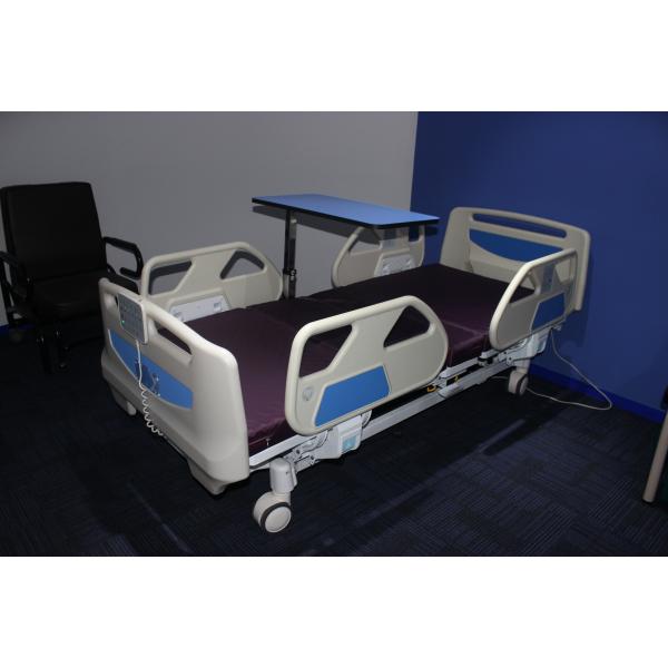 Quality 45cm Height Adjustment Electric Hospital Bed 500MM 5 Function Icu Bed ABS Rail for sale