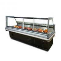 China Front Flip Butcher Shop Cooked Food Display Refrigerator With Back Sliding Glass Door factory
