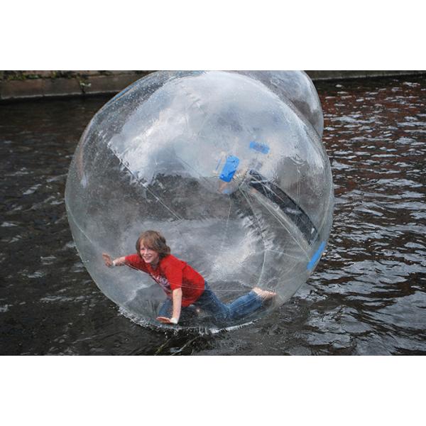 Quality 0.8 Mm PVC Inflatable Water Walking Balls / Half Colored Water Toys For Adults for sale