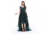 China Green Custom Size Arabic Long Evening Dresses , Soft Handfeeling Arabic Lace Dresses factory