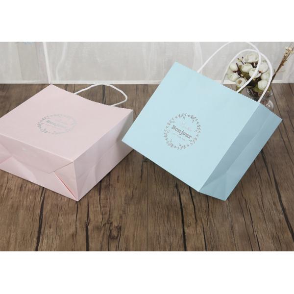 Quality Delicate Printed Kraft Paper Bags / Printed Paper Carrier Bags Any Color for sale