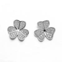 Quality A Shamrock Made Of Hearts 925 Silver CZ Earrings Moral Of Love for sale