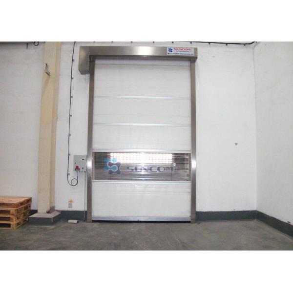 Quality Blue Galvanized Steel High Speed Roll Up Door With Shoulder Protection for sale