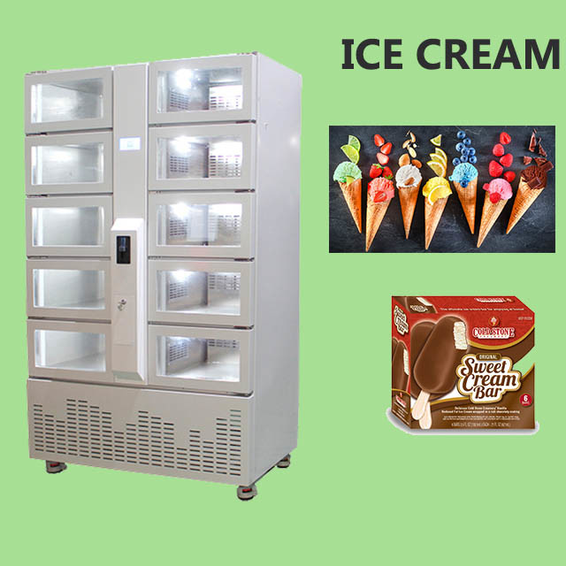 China Smart Card Cash Pay Frozen Ice Cream Gelato Vending Locker With Customized Doors factory