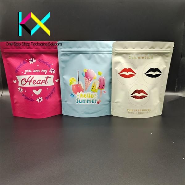 Quality Digital Printed Soft Touch Aluminum Foil Packaging Bags Spot UV Printed Resealable Pouches for sale