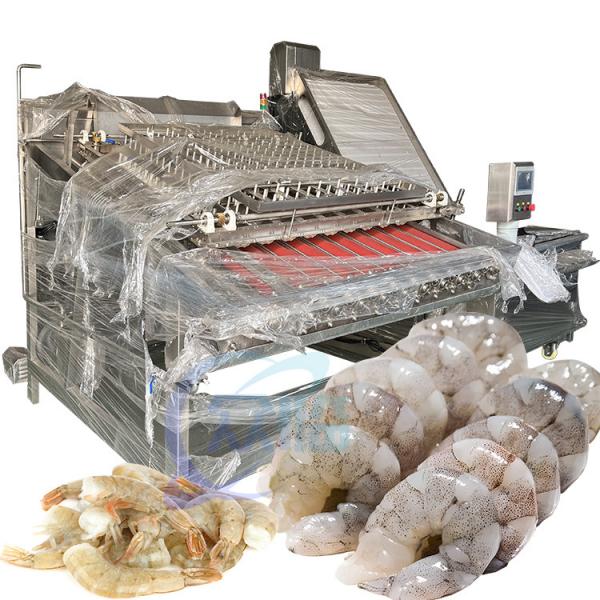 Quality PLC Industrial Prawn Peeling Machine , SUS304 Shrimp Shell Removing Machine for sale