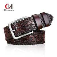 China Vintage Carved Craft Men's Leather Belts Needle Buckle Fashion Jeans Belt 40mm factory
