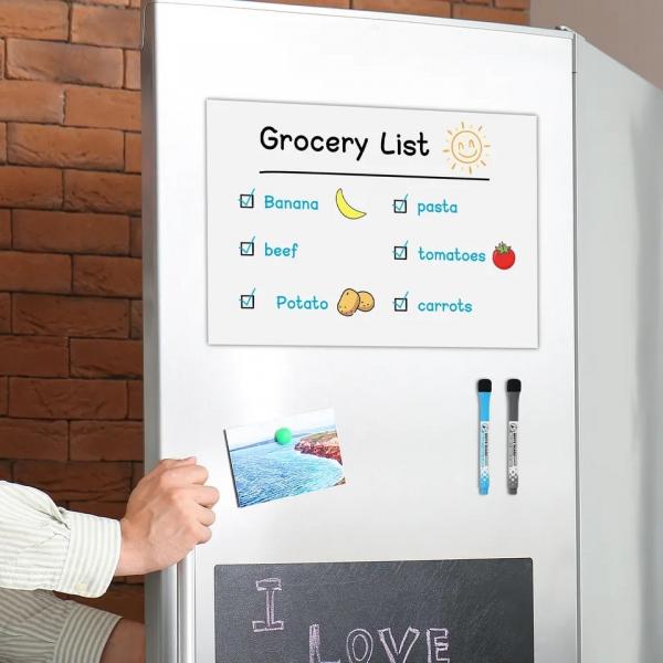 Quality A3 A4 Magnetic Refrigerator Frame Grocery List Whiteboard Shopping List Kitchen Planner Sheet for sale