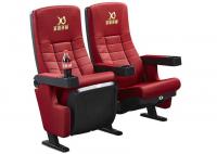 China Red Fabric XJ-6819 Fixed Leg Movie Cinema Chairs With Movable Amrest factory