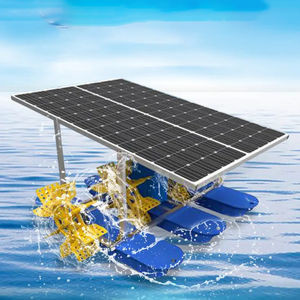 Quality 10W 50m2 Stainless Steel Farm Pond Fountain Paddle Wheel Solar Aerator For Fish for sale