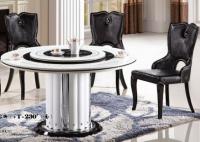 China hotel dining room 8 persons round marble table with Lazy Susan furniture factory