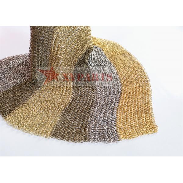 Quality Staircase Access Golden Ring Mesh PVD Finished for sale