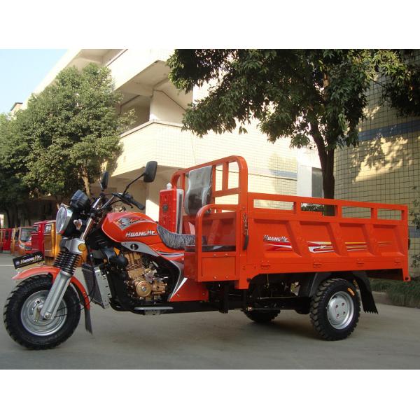 Quality Gasoline 200CC Cargo Tricycle Chinese 3 Wheeler With Double Railings / Side Seats for sale