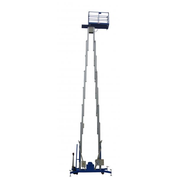 Quality Double Mast 9m Mobile Aerial Work Plaform With Electrical Wheel , Extension Platform for sale