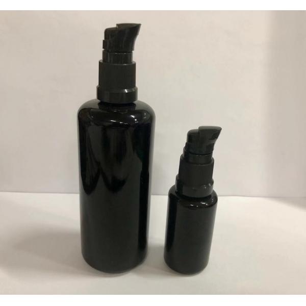 Quality Black Glass Lotion Bottles Dispenser Bottle Cosmetic Lotion Bottle Glass Makeup Containers for sale