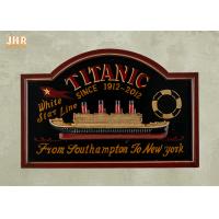 China Decorative Wood Wall Decor Memorial Titanic Wall Plaques Wooden Pub Sign Resin Ship for sale