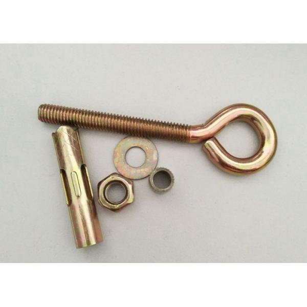 Quality M10 M12 Metal Anchor Bolts Fasteners With Eye , Yellow Zinc Concrete Eye Hook for sale