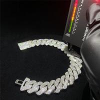 China Iced Miami Moissanite Cuban Link Chain Bracelet 925 Silver Vvs For Jewelry Company factory