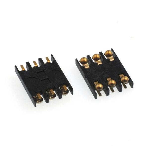 Quality Spherical Shrapnel 6 Pin SIM Card Socket Connector SMT 1.5mm 2.0mm Height for sale