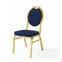 China YLX-6085 Golden Aluminium/Steel Stackable Round Back Blue Banquet Dining Chair for sale
