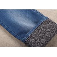 Quality 339 Gsm Fleeced Rayon Stretchable Denim Fabric Colored Backside Terry Loop Ultra for sale