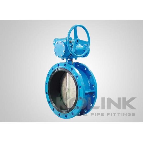 Quality Double Flanged Rubber Lined Butterfly Valve Concentric Ductile Iron GGG50 for sale