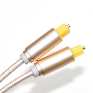 Quality Toslink Knited Rope With Plated Frosted Metal Shell OD4.0 Plug For Car Speaker for sale