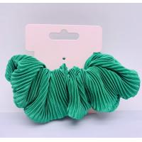 Quality Ponytail Pleated Velvet Hair Scrunchies Elastic Green For Lady for sale