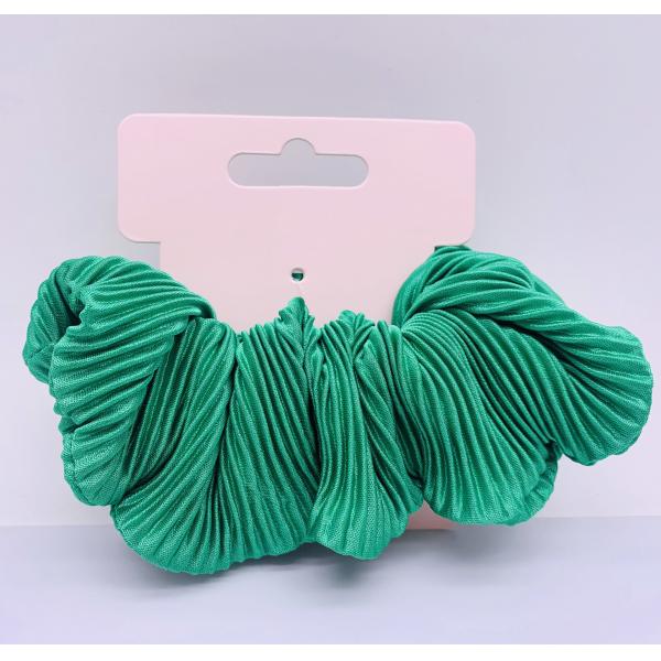 Quality Ponytail Pleated Velvet Hair Scrunchies Elastic Green For Lady for sale