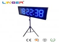 China Electronic Led Clock Display For Race Sport In Blue Colour With Tripod factory