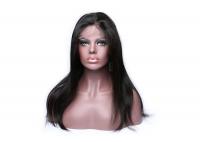 China 100% Brazilian Human Hair Full Lace Wigs , Natural Looking Human Hair Wigs Black Color factory
