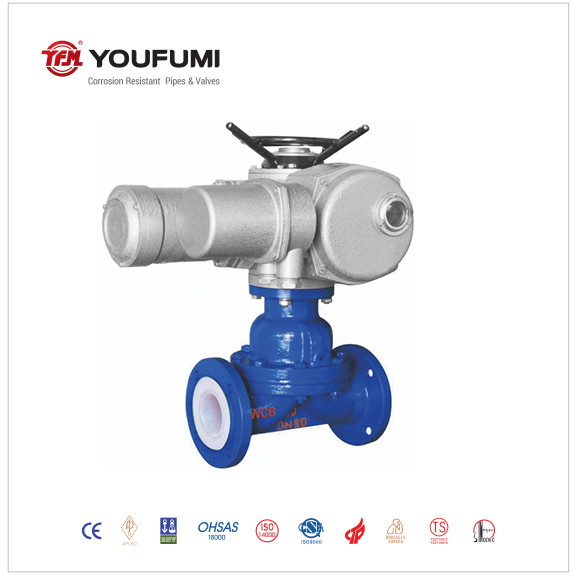 Quality WCB PFA Lined Diaphragm Valve , DN15 Pneumatic Operated Diaphragm Valve for sale