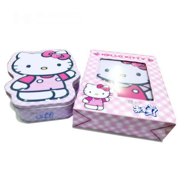 Quality Vintage Embossed Hello Kitty Butter Biscuit Tin Container With Lid Bulk for sale
