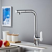 China Villa Apartment Single Hole Kitchen Faucet With Pull Down Sprayer Chrome Finish factory