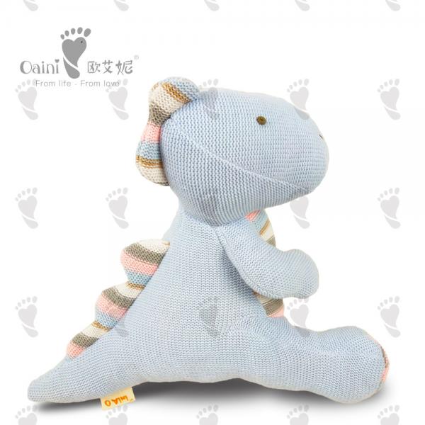 Quality Child Friendly Soft Plush Toy Stuffed Grey Dinosaur Plush 28 X 32cm for sale