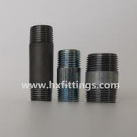 China Carbon steel pipe nipple barrel nipples with BSP NPT male thread galvanized forge pipe nipples factory