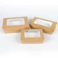 Quality Recyclable Kraft Paper Salad Takeaway Boxes With Transparent Window for sale
