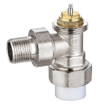 Quality Angled Thermostatic Radiator Valve 15mm x 1/2'' With PPR Pipe Nickel Plated for sale