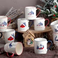 China Christmas Ceramic Holiday Mugs Romantic With Customized Craft factory
