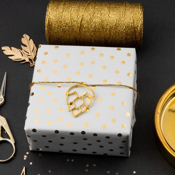 Quality Spotty Gold Stripe Wrapping Paper 85GSM Customized for gift package for sale