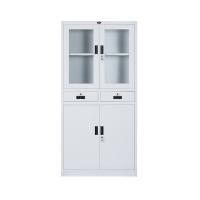 China 0.6mm Frosted Glass File Cabinet With 2 Drawers factory